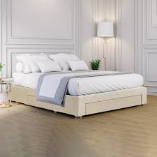 Cream Palermo Bed Base With Drawers