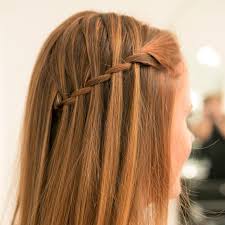 Create centre parting to bottom of head. Easy Waterfall Braid Tutorial With Pictures Popsugar Beauty
