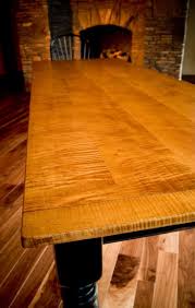 This is the reason i i pulled out my router table and installed a 1/2 round over bit. Hand Crafted 10 Tiger Maple Dining Table By Carolina Farm Table Custommade Com