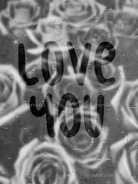 Love You On Wet Glass Black And White