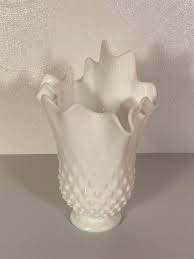 Fenton Milk Glass Hobnail Handkerchief