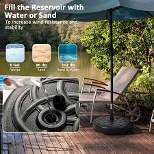 22 Inch Fillable Heavy Duty Round Patio Umbrella Base Stand Costway