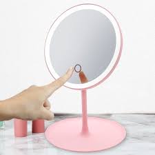 Led Makeup Mirror With Led Light Vanity Mirror Make Up Mirrors With Lights Standing Mirror Touch Screen Cosmetic Desk Mirrors Wish
