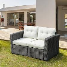 Patio Wicker Outdoor Corner Sofa Set