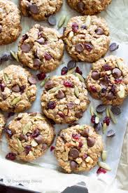 chewy vegan trail mix cookies beaming