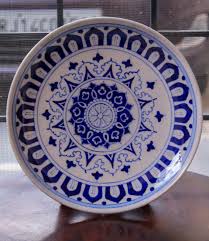 Blue White Moroccan Design Wall Plate