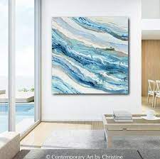 Canvas Print Art Blue White Coastal