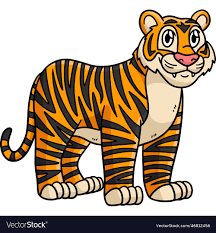 tiger cartoon colored clipart royalty