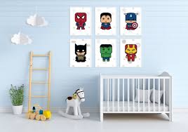 Superhero Kids Bedroom Decor Set Of 6