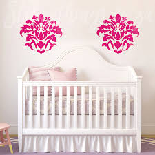 Pink Damask Wall Decal Large L And