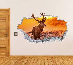 Deer Wall Decal Smashed Concrete Wall