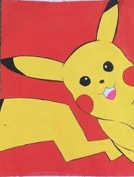 Cartoon Poster Colour Pikachu Painting