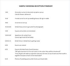 Reception Schedule Template Wedding Reception Agenda Template