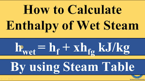 how to calculate enthalpy of wet steam