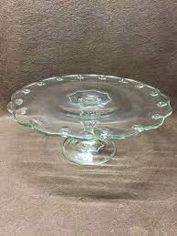 Vintage Clear Glass Pedestal Cake Plate