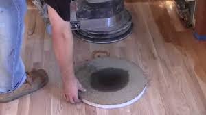 buffing stain on a hardwood floor with