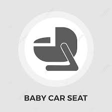Child Car Seat Flat Icon Painting