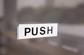 Push Sign On Glass Door Push Inscription