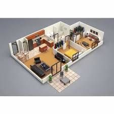 Living Room Interior 3d Floor Plan