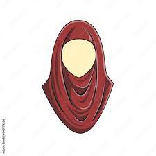 Red hijab cartoon muslimah vector Stock Vector | Adobe Stock