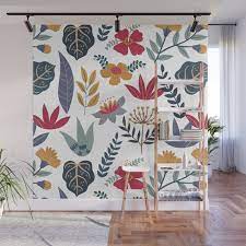 Hand Painted Exotic Fl Pattern Wall