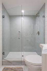Gray Herringbone Pattern Shower Wall