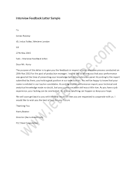 interview feedback letter interview letter sample writing a 