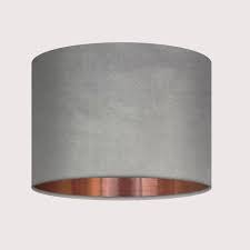 Light Grey Velvet Brushed Copper Drum