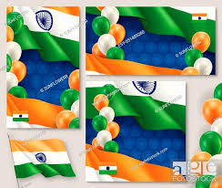 indian patriotic festive posters set