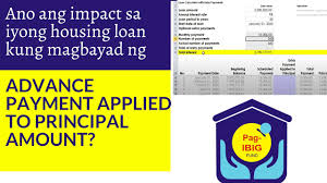 pag ibig housing loan advance payment