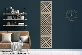 Wall Panel Decor Diagonal Strip Wood