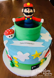 I prefer using wilton gel icing colors. Super Mario Birthday Cake Cbb 124 Confection Perfection Cakes Online Ordering