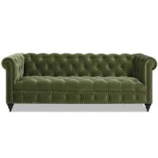 Alto 88 Tufted Rolled Arm Chesterfield Sofa Olive Green Performance Velvet