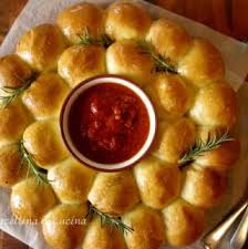 Christmas wreath mini breads recipe — dishmaps 17. Christmas Bread Wreath With Tomato Dipping Sauce Marcellina In Cucina
