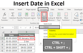 insert date in excel how to insert