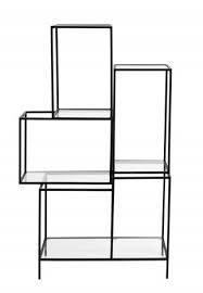 nordal rack with glass shelves black