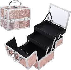 portable makeup train case cosmetic box