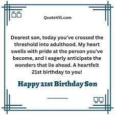 happy 21st birthday son wishes