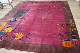 antique chinese art deco rug 1920s for