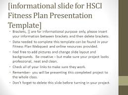 Informational Slide For Hsci Fitness Plan Presentation Template