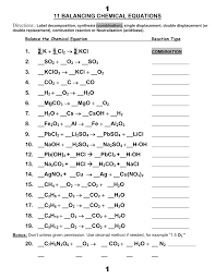 Combination or synthesis chemical reaction. Balancing Chemical Reactions Combination Reactions Worksheet Printable Worksheets And Activities For Teachers Parents Tutors And Homeschool Families