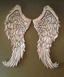 wooden angel wings wall decor large