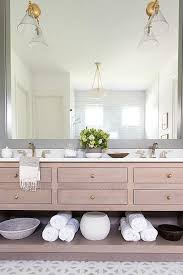 Brown Oak Dual Bath Vanity With Gray