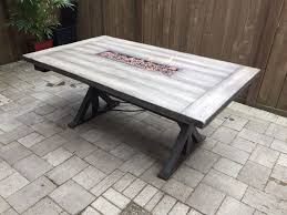 Colored Firepit Patio Dining Table