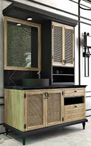 Any of these vanities will enrich a stylish bathroom space. Casa Padrino Luxury Country Style Bathroom Set Natural Black Illuminated Vanity Unit With 4 Doors And 2 Drawers And 1 Sink And 1 Wall Mirror Country Style Bathroom Furniture