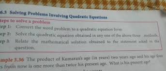 Involving Quadratic Equations Teps