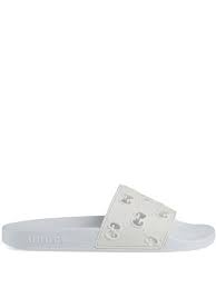 Womens Rubber Gg Slide Sandal In 9014 Bianco
