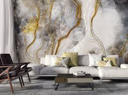 Photo Wallpaper Marble With Gold