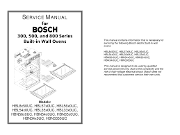 Bosch Hbl8 50uc Series Service Manual