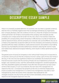 descriptive essay sle